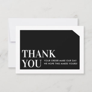 CHIQUE BESTELLING INSERT business dank u zwart wit Bedankkaart