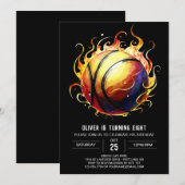 Chique bewerkbare leuke basketbal verjaardag kaart (Voorkant / Achterkant)