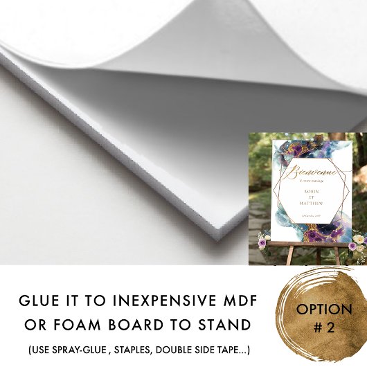 Chique Bienvenue hemelse bruiloft teken Poster