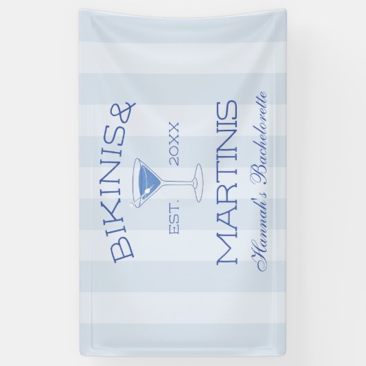 Chique bikini's en martinis strand vrijgezellenfee spandoek (Verticaal)