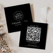 Chique Black Business Logo QR Code Bedankt Kortingskaartje