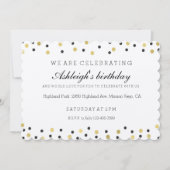 Chique Black en Gold Confetti verjaardag Kaart (Voorkant)