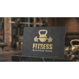 Chique Black Gold Fitness Trainer Kettlebell Barbe Visitekaartje