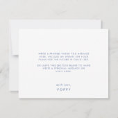 Chique blauw Afstudeerder Pet Afstuderen dank u ka Bedankkaart (Achterkant)