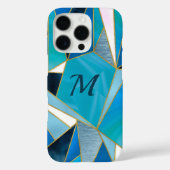 Chique blauw aqua blauwgroen abstract geometrisch Case-Mate iPhone case (Achterkant)