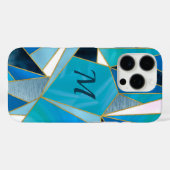 Chique blauw aqua blauwgroen abstract geometrisch Case-Mate iPhone case (Achterkant (horizontaal))