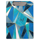 Chique blauw aqua blauwgroen abstract geometrisch klembord (Voorkant)