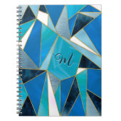 Chique blauw aqua blauwgroen abstract geometrisch  notitieboek (Voorkant)