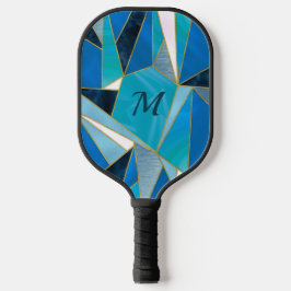 Chique blauw aqua blauwgroen abstract geometrisch pickleball paddle