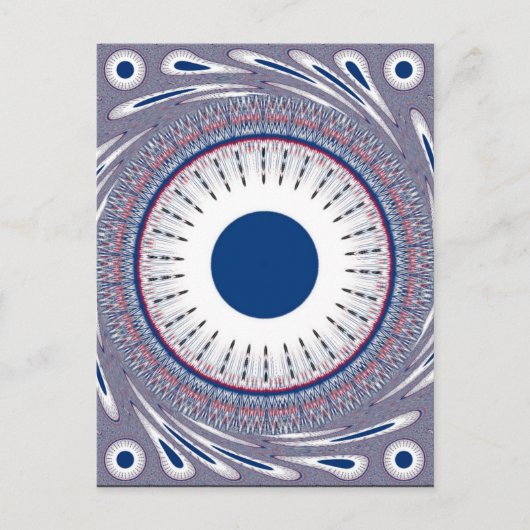 Chique blauw briefkaart (Voorkant)