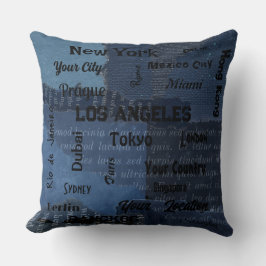 Chique blauw denim rustieke megasteden van de were kussen