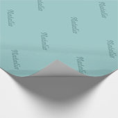 Chique Blauw en Blauwgroen Gepersonaliseerde Naam Cadeaupapier (Hoek)