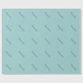 Chique Blauw en Blauwgroen Gepersonaliseerde Naam Cadeaupapier (Vlak)