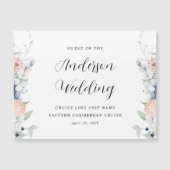 Chique blauw en koraal bloemenbruiloft cruise magn (Voorkant)