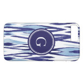 Chique blauw en wit aquarel ikat patroon Case-Mate iPhone case (Achterkant (Horizontaal))