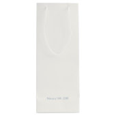 Chique Blauw en Wit Liefde & Bedankt Wijn Cadeautas (Achterkant)