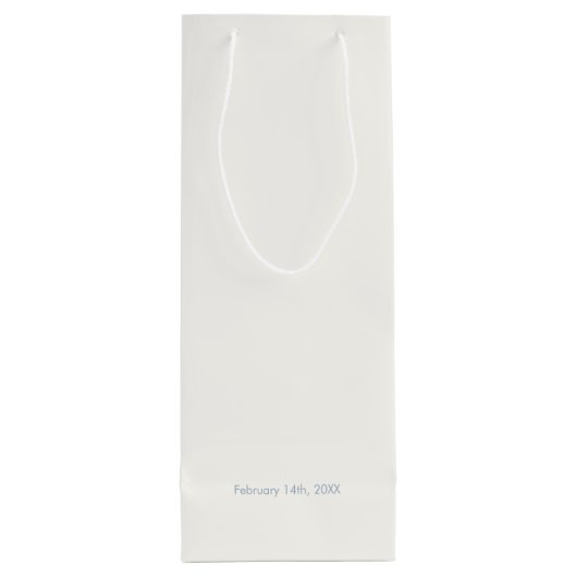 Chique Blauw en Wit Liefde & Bedankt Wijn Cadeautas (Achterkant)