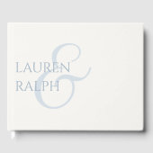Chique blauw en wit paar Monogram Gastenboek (Voorkant)