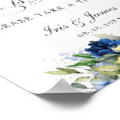 Chique Blauw Geel Bloemen Liefde Is Zoet Neem een  Poster (Hoek)