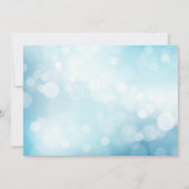 Chique Blauw Glitter Bokeh Licht Bruiloft RSVP Kaart (Achterkant)