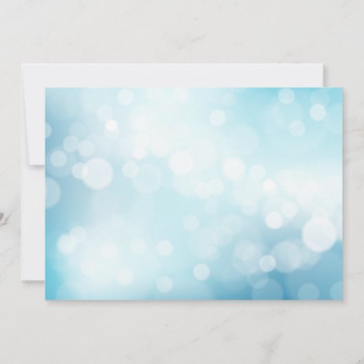 Chique Blauw Glitter Bokeh Licht Bruiloft RSVP Kaart (Achterkant)