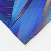 Chique blauw gouden veren patroon fleece deken (Hoek)