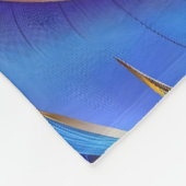 Chique blauw gouden veren patroon fleece deken (Hoek)