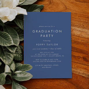 Chique Blauw Graduation Party Kaart