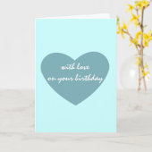 Chique blauw hart kaart (Gele Bloem)