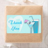 Chique Blauw Hawaii Martini Bruiloft Favor Labels (Insitu)