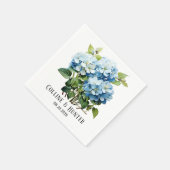 Chique Blauw Hydrangea Bloemenbruiloft Servet (Hoek)