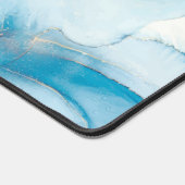 Chique blauw marmer en goud gepersonaliseerd bureaumat (Hoek)