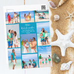 Chique blauw Mele Kalikimaka foto collage strand Feestdagenkaart<br><div class="desc">Chique blauw aanpasbare strand familie foto collage Kerst briefkaart met uw favoriete tropische foto's in de zon. Voeg 9 van uw favoriete herinneringen van uw eiland vakantie naar de kust. Een prachtig briefkaart met een strakke,  moderne fotolay-out en  blauw schrift.</div>