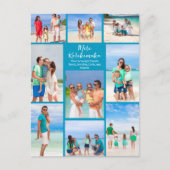 Chique blauw Mele Kalikimaka foto collage strand Feestdagenkaart (Voorkant)