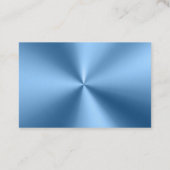Chique Blauw metallic modern visitekaartje (Achterkant)