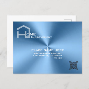 Chique Blauw metallic moderne business Briefkaart