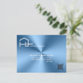 Chique Blauw metallic moderne business Briefkaart (Staand voorkant)