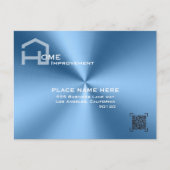 Chique Blauw metallic moderne business Briefkaart (Voorkant)