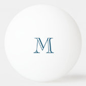 Chique blauw monogram pingpongbal (Achterkant)