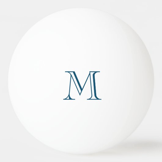 Chique blauw monogram pingpongbal (Achterkant)