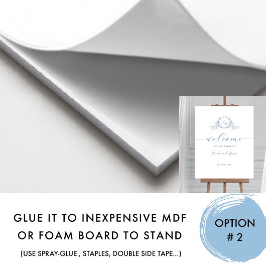 Chique Blauw Monogram Verlovings- Stoelenoverzicht Poster