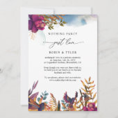 Chique blauw Paarse bruiloft Elopement Aankondigin Kaart (Voorkant)