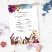 Chique blauw Paarse bruiloft Elopement Aankondigin Kaart