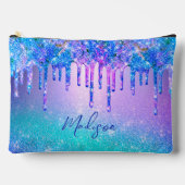 Chique blauw paarse ombre glitter druppels etui (Voorkant)
