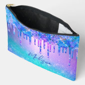 Chique blauw paarse ombre glitter druppels etui (Open)