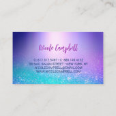 Chique blauw paarse ombre glitter druppels visitekaartje (Achterkant)