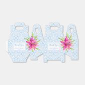Chique Blauw Portugees Azulejo Mozaïek Lily Dank u Bedankdoosjes (Uitgevouwen)
