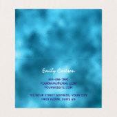 Chique Blauw roze iriserende glitter Visitekaartje (Binnenkant ongevouwen)