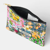 Chique blauw roze siciliaanse citrus bloemige tege etui (Open)