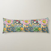 Chique blauw roze siciliaanse citrus bloemige tege lichaamskussen (Voorkant)